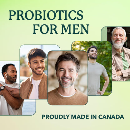 Probiotics for Men | Gut Health & Prostate Support | 50 Billion CFU with 15 Probiotic Strains | With Lycopene for Prostate Support | Men’s Gut Health Supplements | Non-GMO | Made in Canada | 60 Ct