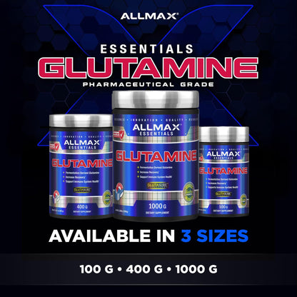 ALLMAX L-Glutamine Powder, Fermented, Unflavored, 400 g ALLMAX