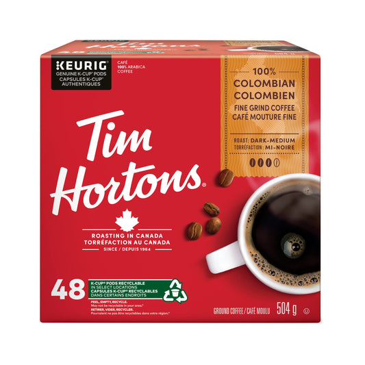 Tim Hortons Colombian Coffee Medium Roast K-Cup Pods – 48 Count
