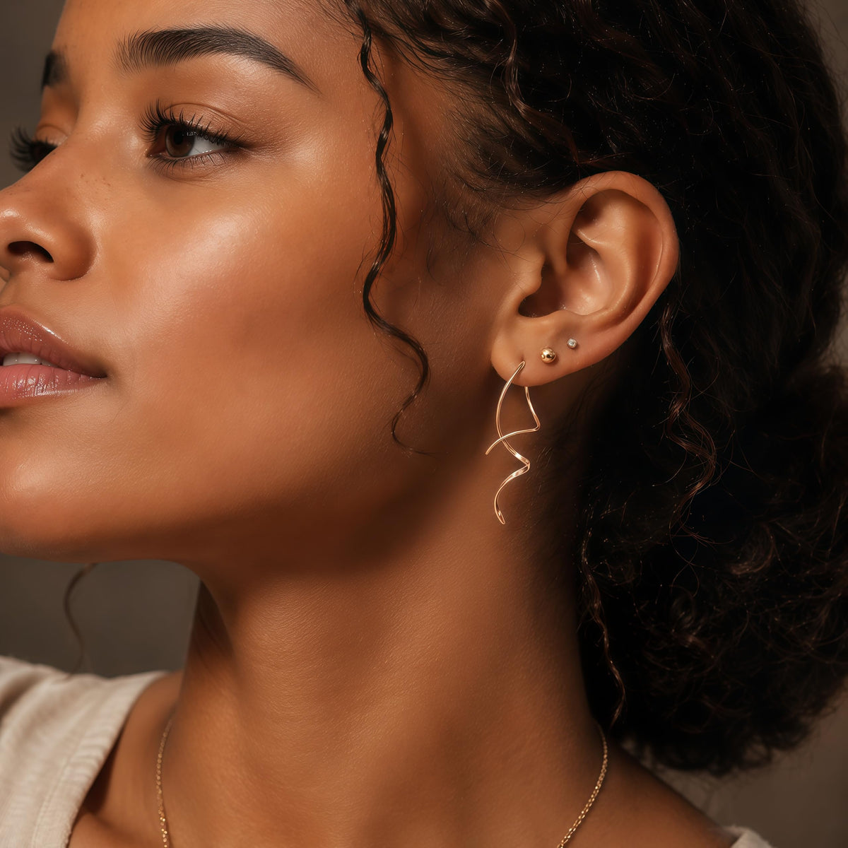 Earrings for Women Spiral threader earrings hand bent dangle earrings for women，suitable for gift giving, perfect for your birthday party, Christmas, gift giving. 🍁 All In One Marketplace Canada