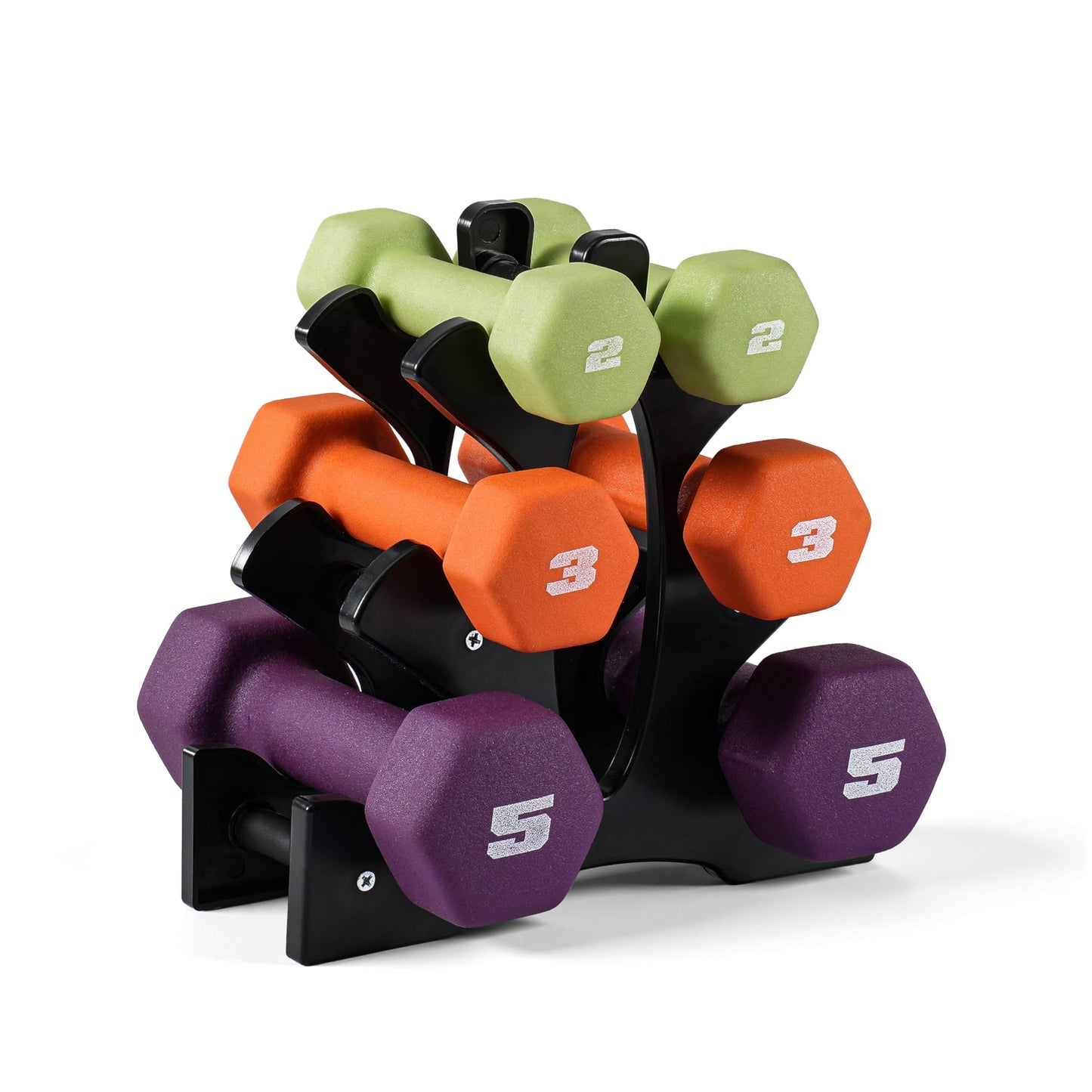 CAP Barbell 20 lb Neoprene Dumbbell Set with Rack |Includes 2, 3, 5 lb Pairs