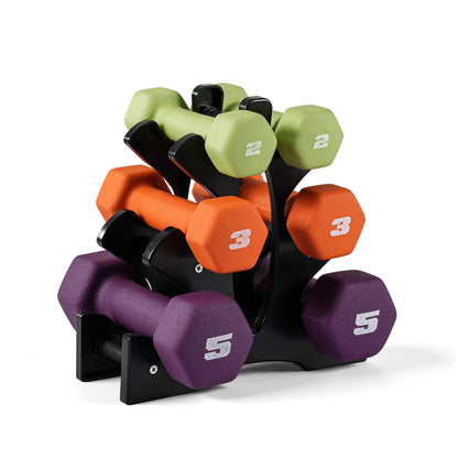CAP Barbell 20 lb Neoprene Dumbbell Set with Rack |Includes 2, 3, 5 lb Pairs