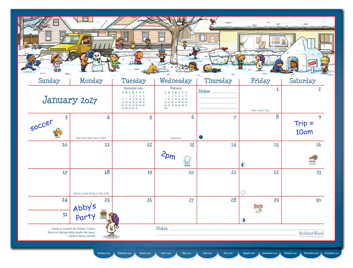 2027 MotherWord Deluxe Magnetic Ultimate Family Calendar and Chore Chart, 16-Month Family Planner, Sept 2026-Dec 2027, English, Large Deluxe Version, 18" x 13.5" (MWFCT12827) 🍁 All In One Marketplace Canada