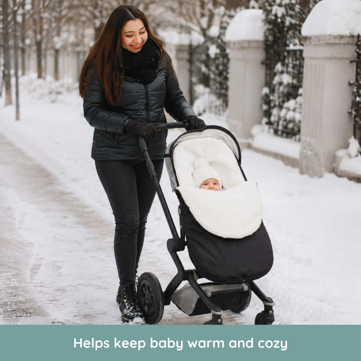 Jolly Jumper Snuggle Bag - Winter Baby Essentials Stroller Footmuff & Bunting Bag with Zipper & Harness Slots for Walks & Travel 🍁 All In One Marketplace Canada