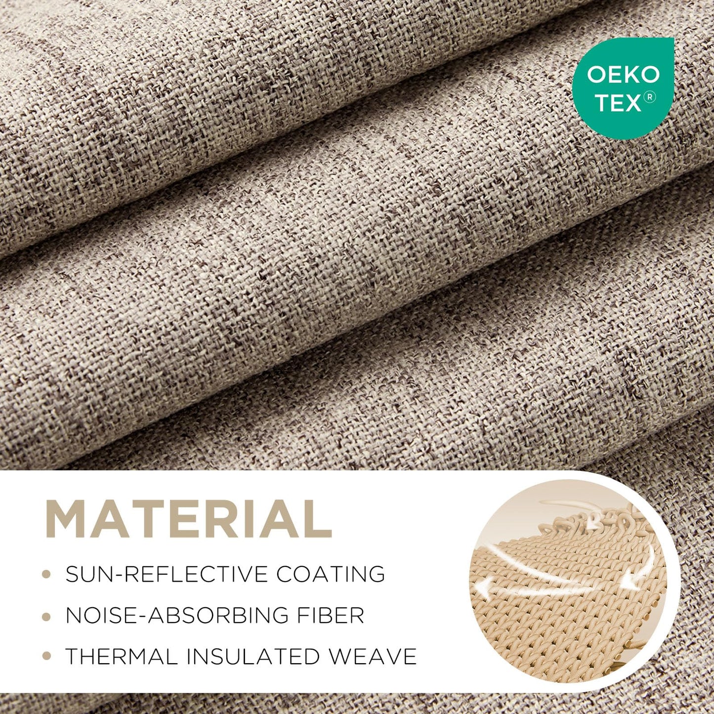 Joydeco Blackout Curtains for Bedroom - 96 Inch Long 100% Light Blocking 2 Panels Set Linen Drapes, Thermal Insulated Room Darkening Curtains, Linen Textured for Living Room, Rod Pocket & Back Tabs