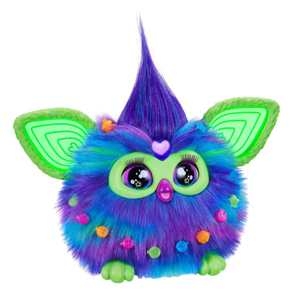 Furby Galaxy Edition, Glow in the Dark, 15 Fashion Accessories, Interactive Plush Toys for 6 Year Old Girls & Boys & Up, Voice Activated Animatronic (English Version)