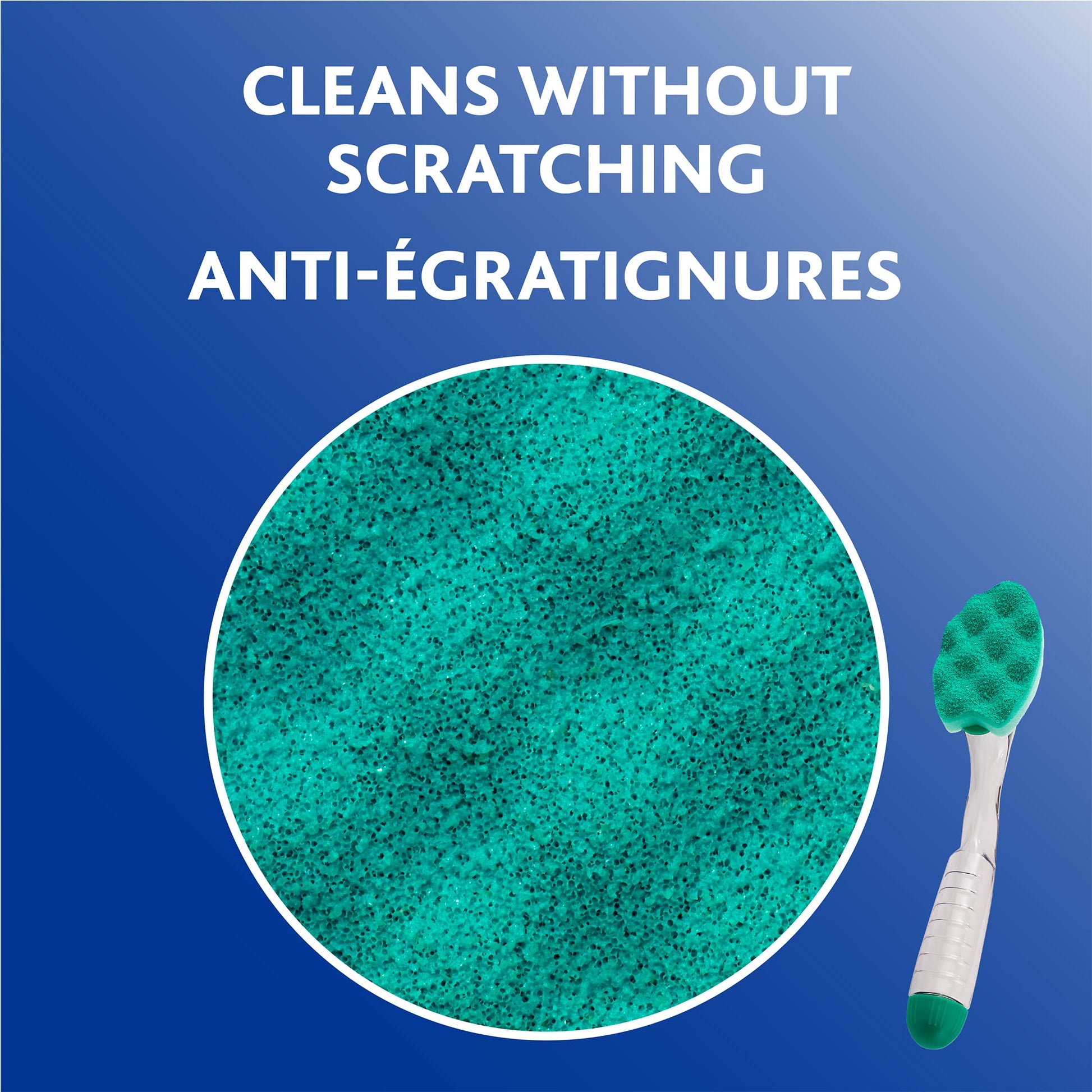 Vileda Scrunge Multi-Use Dishwand with 1 Extra Refill | Non-Scratch Dish Brush | Replaceable Scrubbing Sponge Head