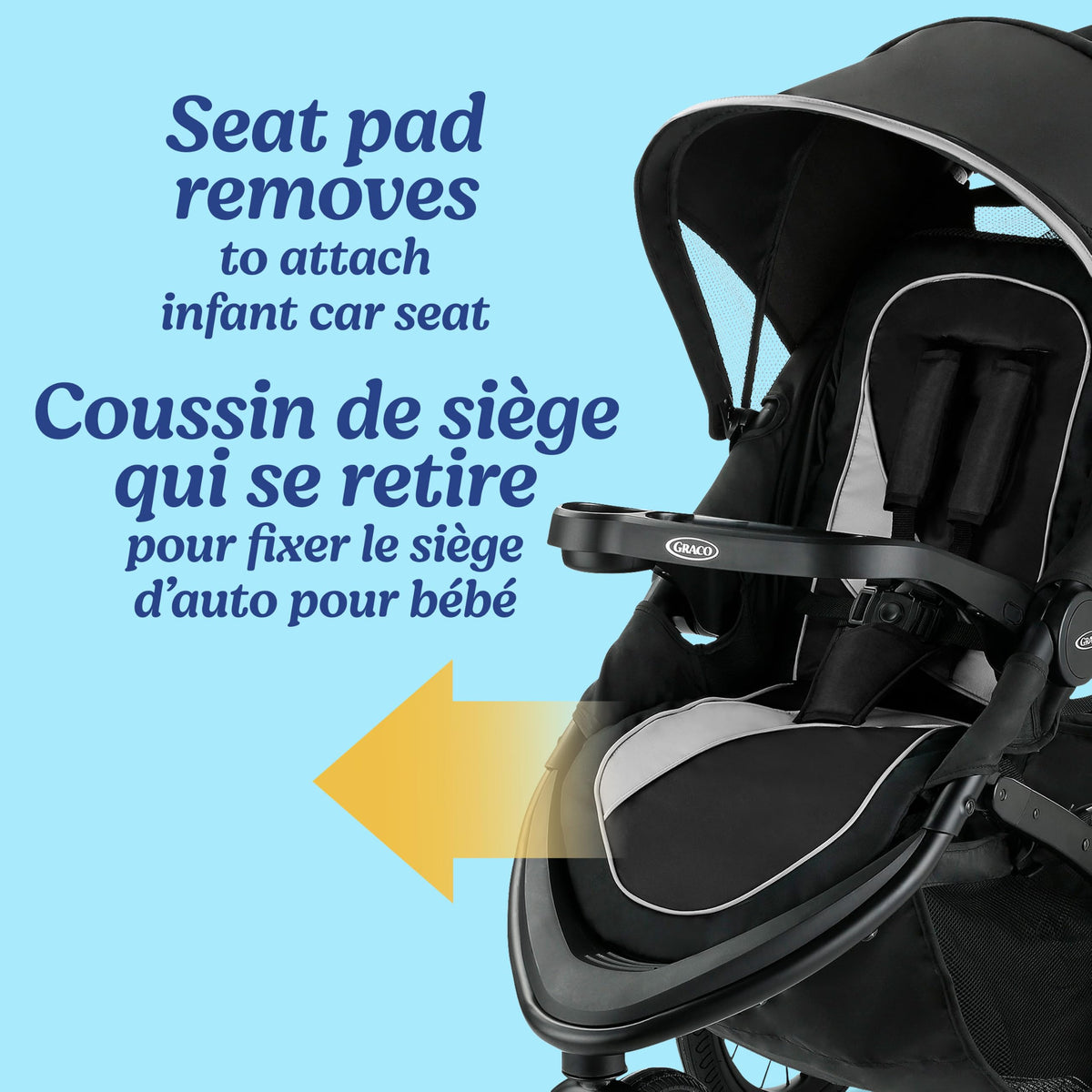 Graco FastAction Jogger LX Travel System, Compact Jogging Baby Stroller and Car Seat Combo with SnugRide SnugLock 35 Lite Infant Car Seat, Rear-Facing from 1.8-16 kg (4-35 lb), Mansfield