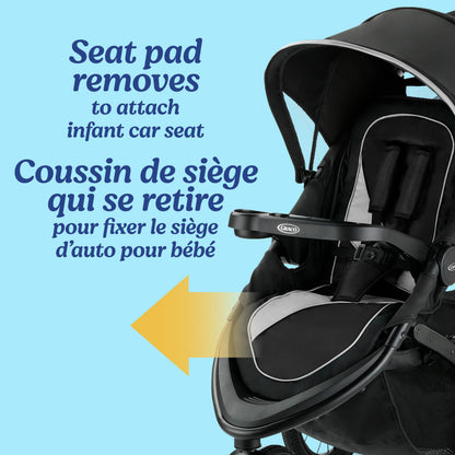 Graco FastAction Jogger LX Travel System, Compact Jogging Baby Stroller and Car Seat Combo with SnugRide SnugLock 35 Lite Infant Car Seat, Rear-Facing from 1.8-16 kg (4-35 lb), Mansfield