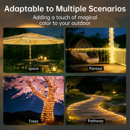 Solar Rope Lights for Outside, 66ft 200 LED Warm White Solar String Lights 🍁 All In One Marketplace Canada