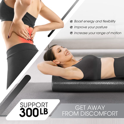 Yes4All EPP Exercise Foam Roller – Extra Firm High Density Foam Roller – Best for Flexibility and Exercises (36 inch, Black)