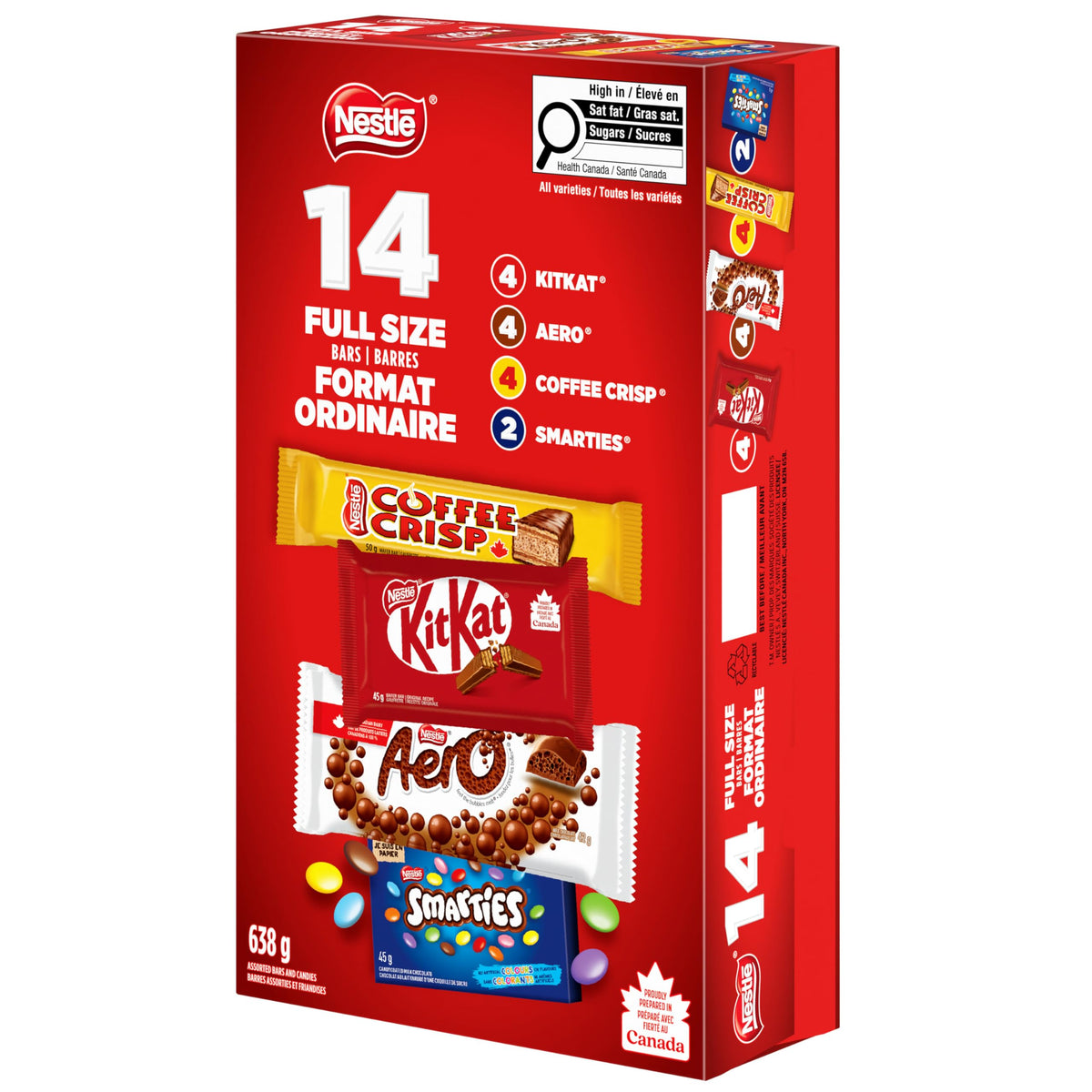 NESTLE Full Size KITKAT, AERO, COFFEE CRISP & SMARTIES, 638 g