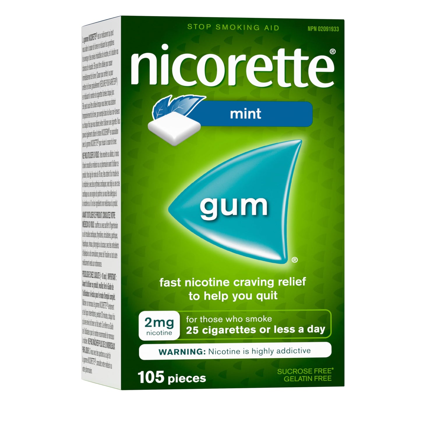 Nicorette Gum, Extreme Chill Mint, 2 mg, 105 Count Nicorette