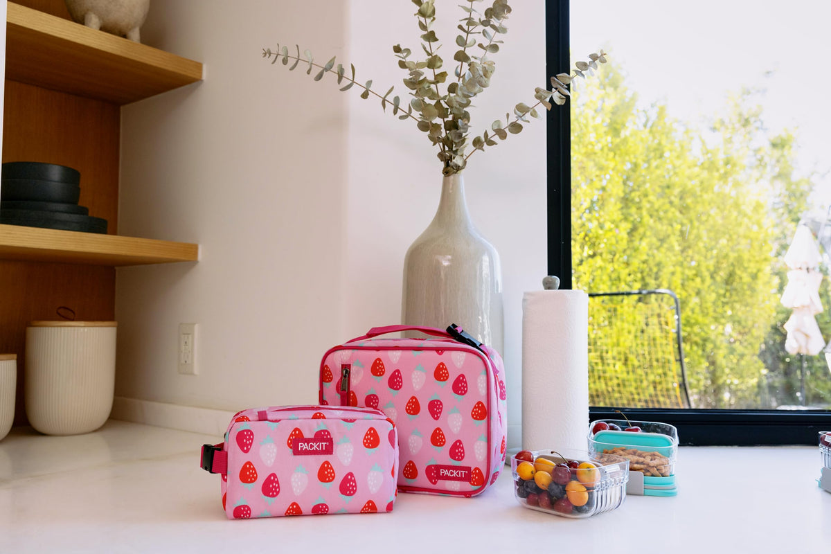PackIt Freezable Classic Lunch Box, Sweet Strawberry