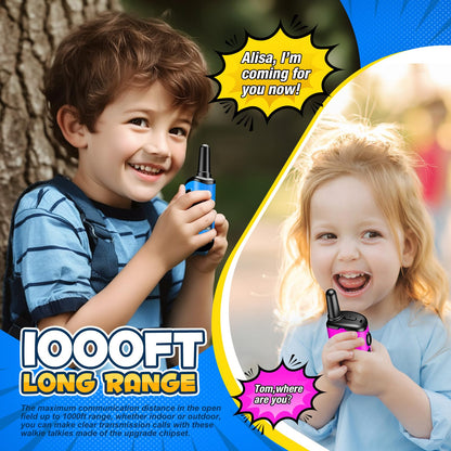 3 4 5 6 Year Old Boy Girl Gifts, Exssary Walkie Talkies for Kids Toys for 3-6 Year Old Boys Girls Christmas Birthday Gifts Walkie Talkie Kids Camping Outdoor Toys Blue & Pink 🍁 All In One Marketplace Canada