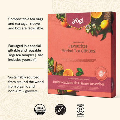 Yogi Organic Tea Collection Gift Box - 6 Wellness Blends, 45 Tea Bags