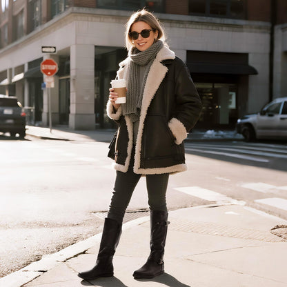 DREAM PAIRS Women Knee High Faux Fur Lined Boots,Black,8 🍁 All In One Marketplace Canada