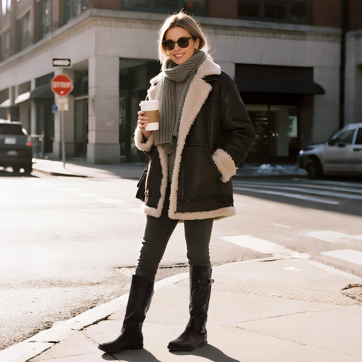DREAM PAIRS Women Knee High Faux Fur Lined Boots,Black,9 🍁 All In One Marketplace Canada