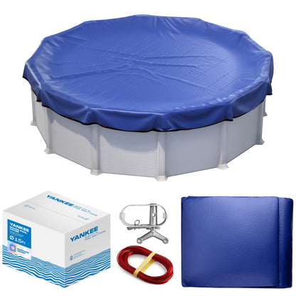 Winter Pool Cover 15 ft Round for Above Ground | Extra Thick & Durable Above-Ground Pool Cover | Sapphire Series of Premium Cold- and UV-Resistant Pool Cover | by Yankee Pool Pillow 🍁 All In One Marketplace Canada