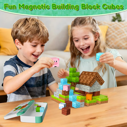 Magnetic Blocks Magnetic Building Blocks Cubes - 35PCS Tin Box Magnet Toys Travel Set STEM Educational for Kids Ages 4-8, 6-8, 8-12 Year Old Boys and Girls Birthday Christmas 🍁 All In One Marketplace Canada