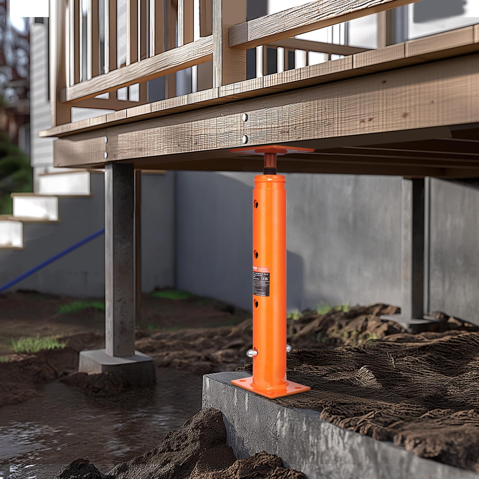 VEVOR House Floor Jack, 19"-36" Height Range, 18000 lbs Max Load Capacity, Adjustable Support Beam Basement Jack Post Pole for Leveling, Lift Support Steel Telescoping Jack Post for Temporary Support VEVOR