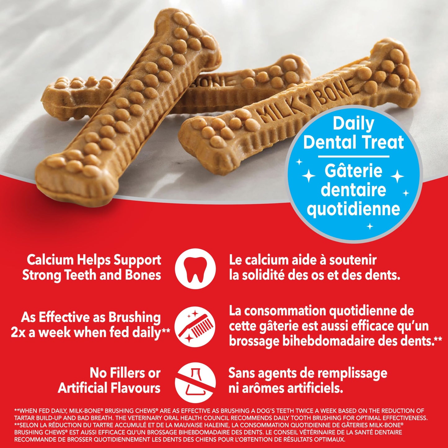 Milk-Bone Brushing Chews Dental Dog Treats, Chicken Flavour Dental Chew, Helps Clean Teeth and Reduce Bad Breath, For Medium Dogs, 45 Treats (Pack of 1)