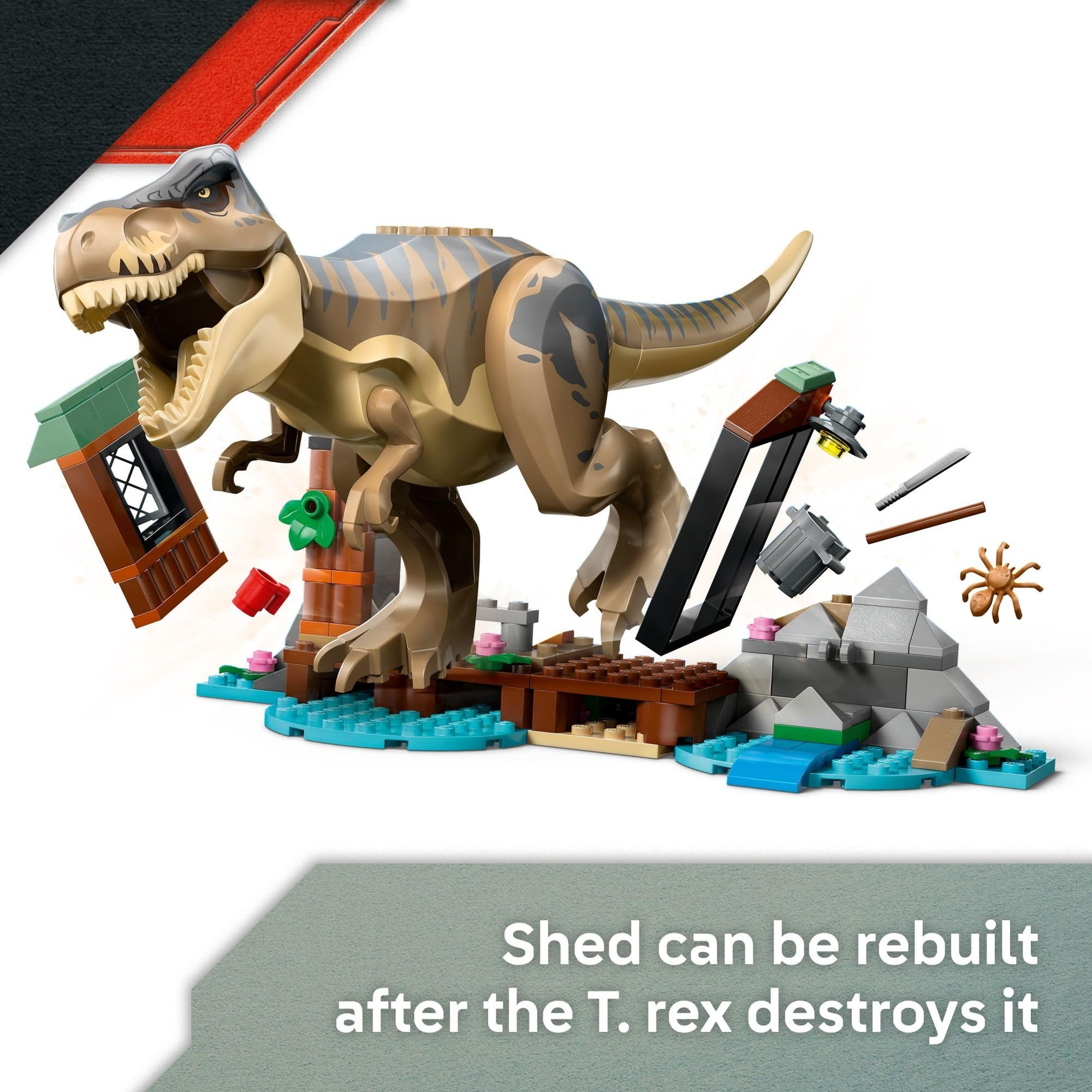 LEGO Jurassic World T. rex River Escape - Dinosaur Toy for Kids, Boys, and Girls, Ages 5-7 - Jurassic World Toy Boat and LEGO Minifigures - Creative Dinosaur Gift for Movie Fans - 76975 LEGO