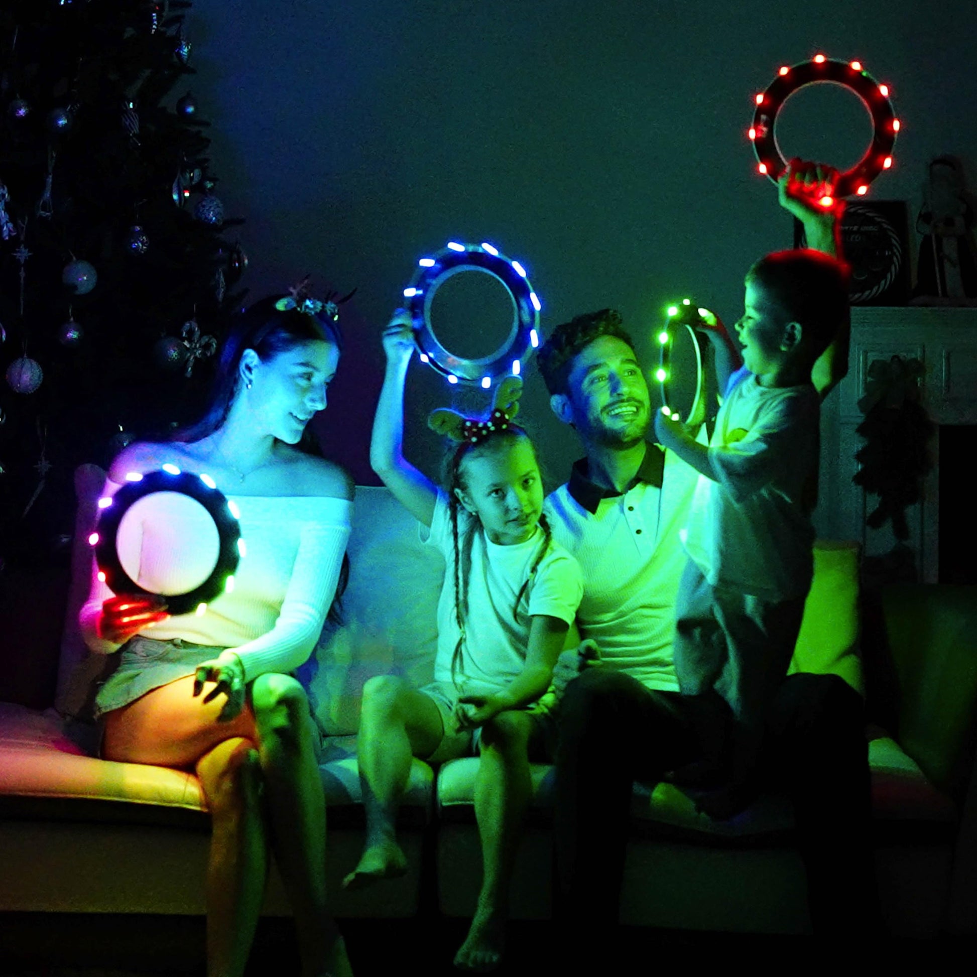 TOSY Flying Ring - 12 Monocolor LEDs, Super Bright, Lost Mode, Auto Light Up, Birthday Gift for Kid/Teen/Boy/Girl, Safe, Waterproof, Pool/Beach/Camping Toy (Green)