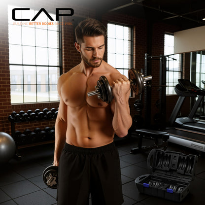 CAP Barbell 40 lb Adjustable Dumbbell Set with Case