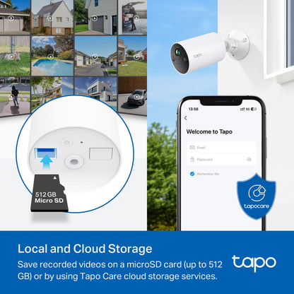 TP-Link Tapo Wire-Free Outdoor 2K Security Camera, 1-6 Months Battery Life, Smart Person and Motion Detection, SD/Cloud Storage, Spotlight Color Night Vision, No Hub Needed (Tapo C410)