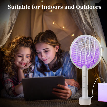 PALONE Bug Zapper Racket, Electric Bug Zapper, 4000V Electric Swatter 3 Layers Lamp, Indoor Zapper Without Waving Hands for Kitchen, Home, Garden and Outdoors