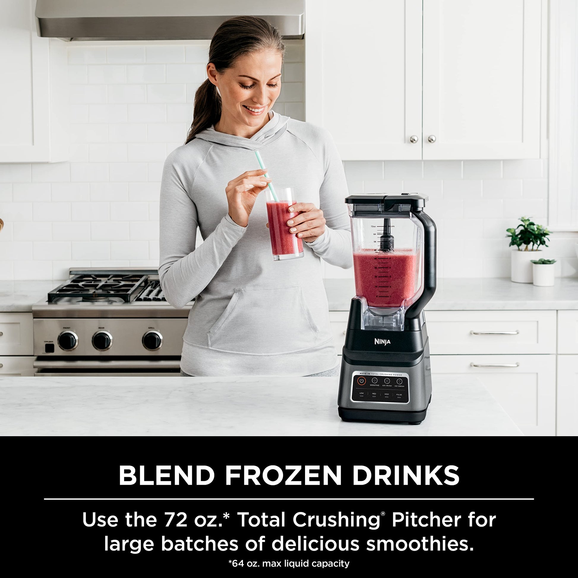 Ninja BN701C, Professional Plus Blender with 72oz Pitcher and Auto-iQ Presets, Black/Grey, 1400W (Canadian Version)