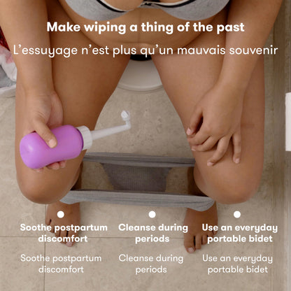 Frida Mom Upside Down Peri Bottle Sprayer, Perineal Care & Postpartum Recovery, Portable Travel Bidet & Perineal Cleanser with Travel Bag, Postpartum Essential, Pink - Available at All In One Marketplace Canada