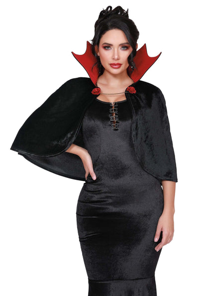Mini cape de vampire pour femme Dreamgirl, accessoire de costume d'Halloween pour adultes, noir/rouge, noir/bordeaux, taille unique