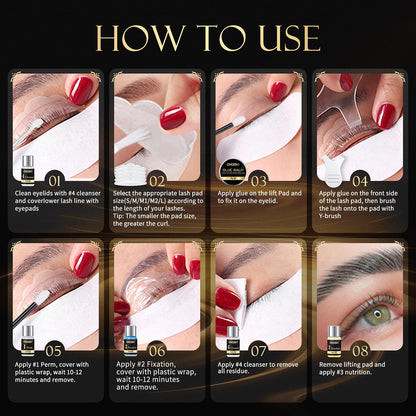 Lash Lift & Brow Lamination Kit 2-in-1, Professional DIY Eyelash Perm for Home Use & Salon, Long-Lasting Curl Effect Up to 8 Weeks - Easy Application - Available at All In One Marketplace Canada