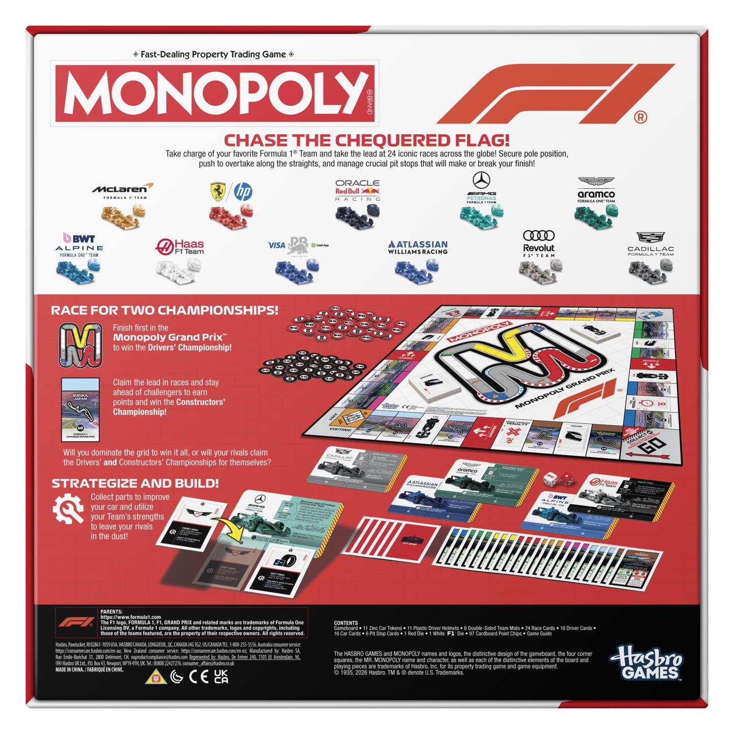 Monopoly F1 Edition Board Game | Officially Licensed Formula 1 Game | Family Games for Kids, Teens and Adults | 2-6 Players | 45 Mins. | Ages 8+ (English) Monopoly
