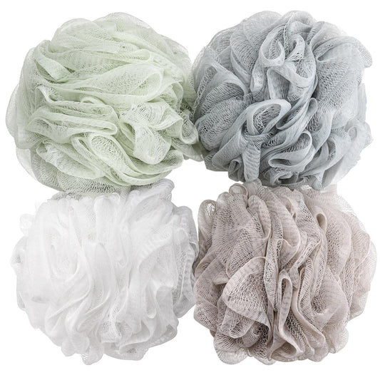 BTYMS Bath Sponge Shower Loofahs 60g Mesh Pouf Bath Scrunchies Body Wash Puff Shower Puff - Pack of 4 - Available at All In One Marketplace Canada