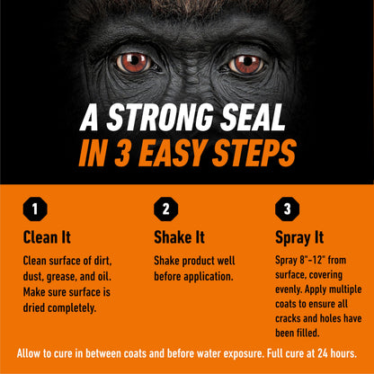 Gorilla Waterproof Patch & Seal Spray, Flexible Rubberized Coating, Seals Out Water Air & Moisture, Stops & Prevents Leaks, Clear, 14oz/396g, (Pack of 1) 🍁 All In One Marketplace Canada
