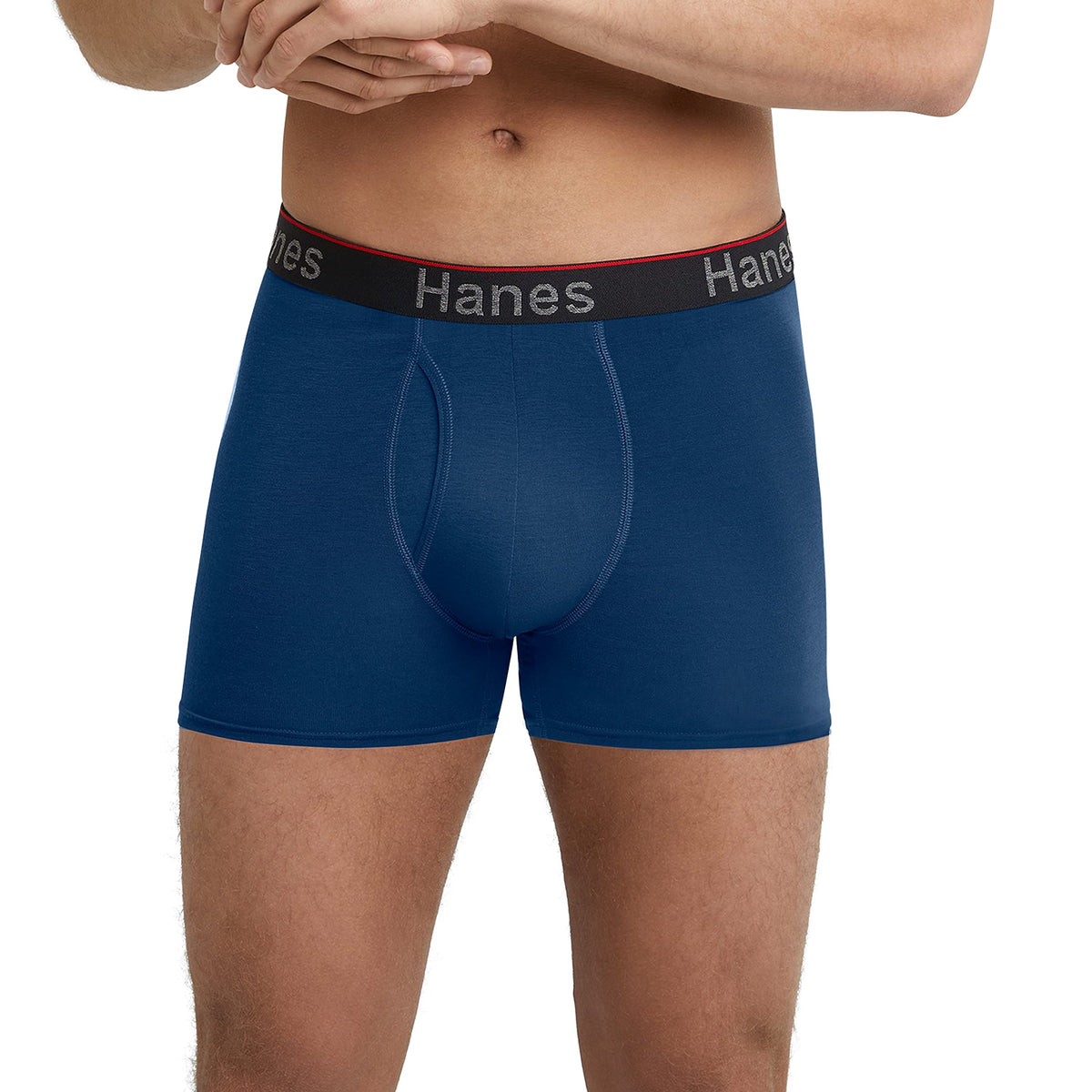 Hanes Total Support Pouch Men's Trunks, Anti-Chaffing, Moisture-Wicking Underwear Odor Control, Pack of 3, Assorted, Large