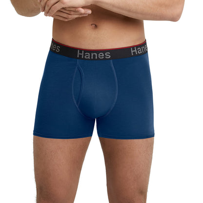 Hanes Total Support Pouch Men's Trunks, Anti-Chaffing, Moisture-Wicking Underwear Odor Control, Pack of 3, Assorted, Large