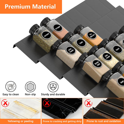 Ceecysaa 8 Pcs Spice Drawer Organizer Expands 9" to 18" for kitchen drawers