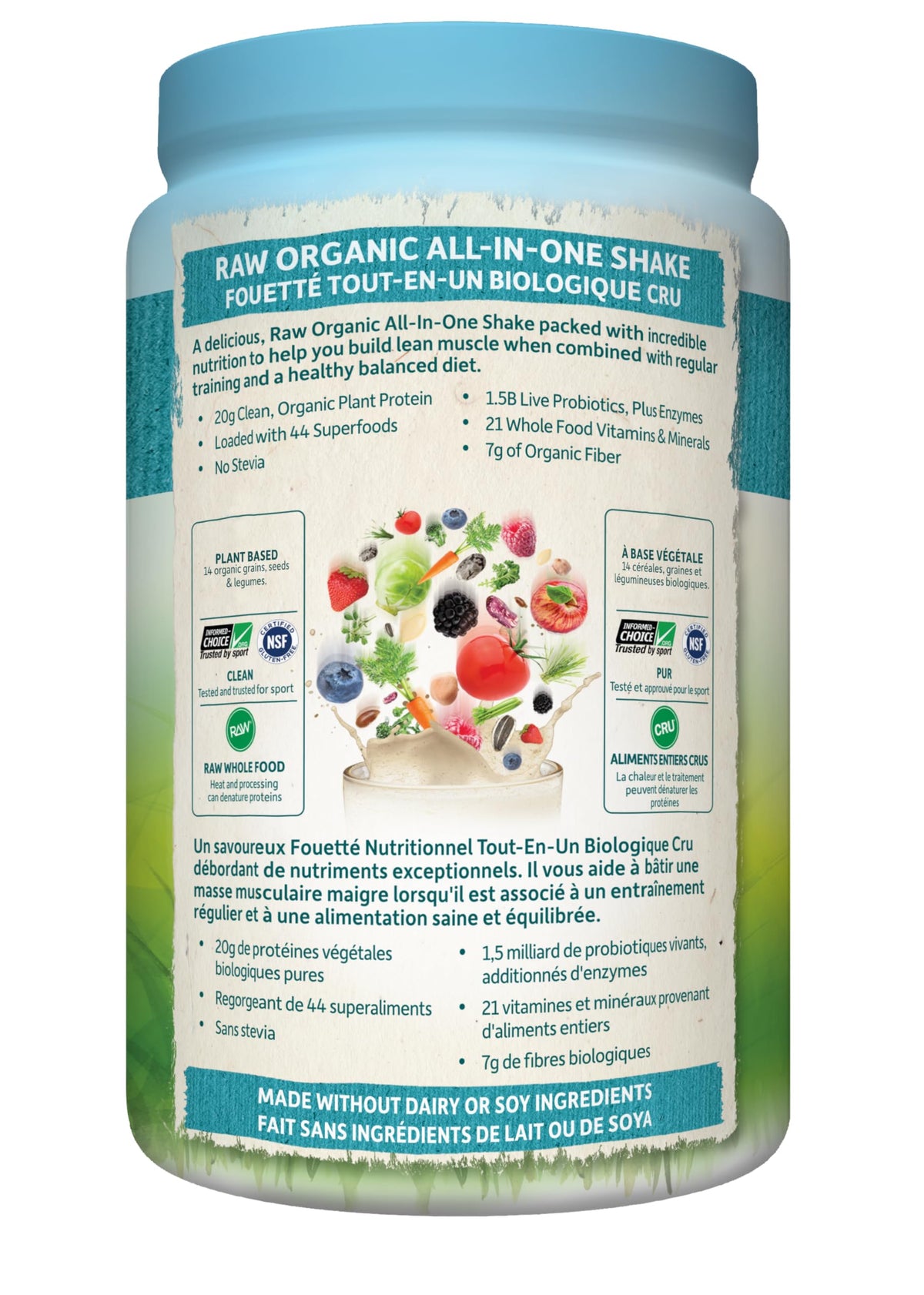 Garden of Life Raw All-in-One Shake, Lightly Sweet, 1038g, 28 Servings, 20g Plant Protein with 44 Superfoods, 21 Vitamins and Minerals for Daily Nutrition and Muscle Support