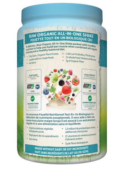 Garden of Life Raw All-in-One Shake, Lightly Sweet, 1038g, 28 Servings, 20g Plant Protein with 44 Superfoods, 21 Vitamins and Minerals for Daily Nutrition and Muscle Support
