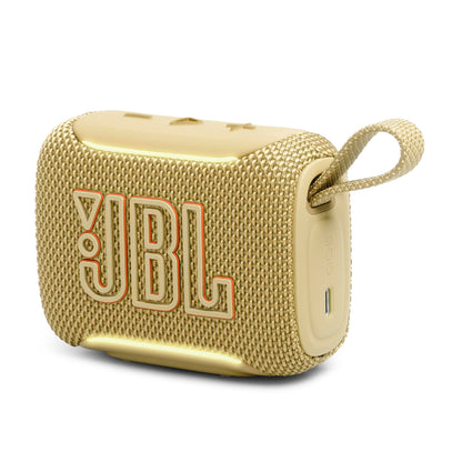 JBL Go 5 - Ultra-Portable Waterproof & Drop-Proof Speaker with JBL Legendary Sound & Ambient Edge Lighting, AirTouch Instant Stereo Pairing or Link Multiple Compatible Speakers via Auracast™ (Yellow)
