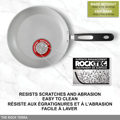 Starfrit The Rock Terra 30cm Ceramic Deep Fry Pan with Lid, PFAS Free Starfrit
