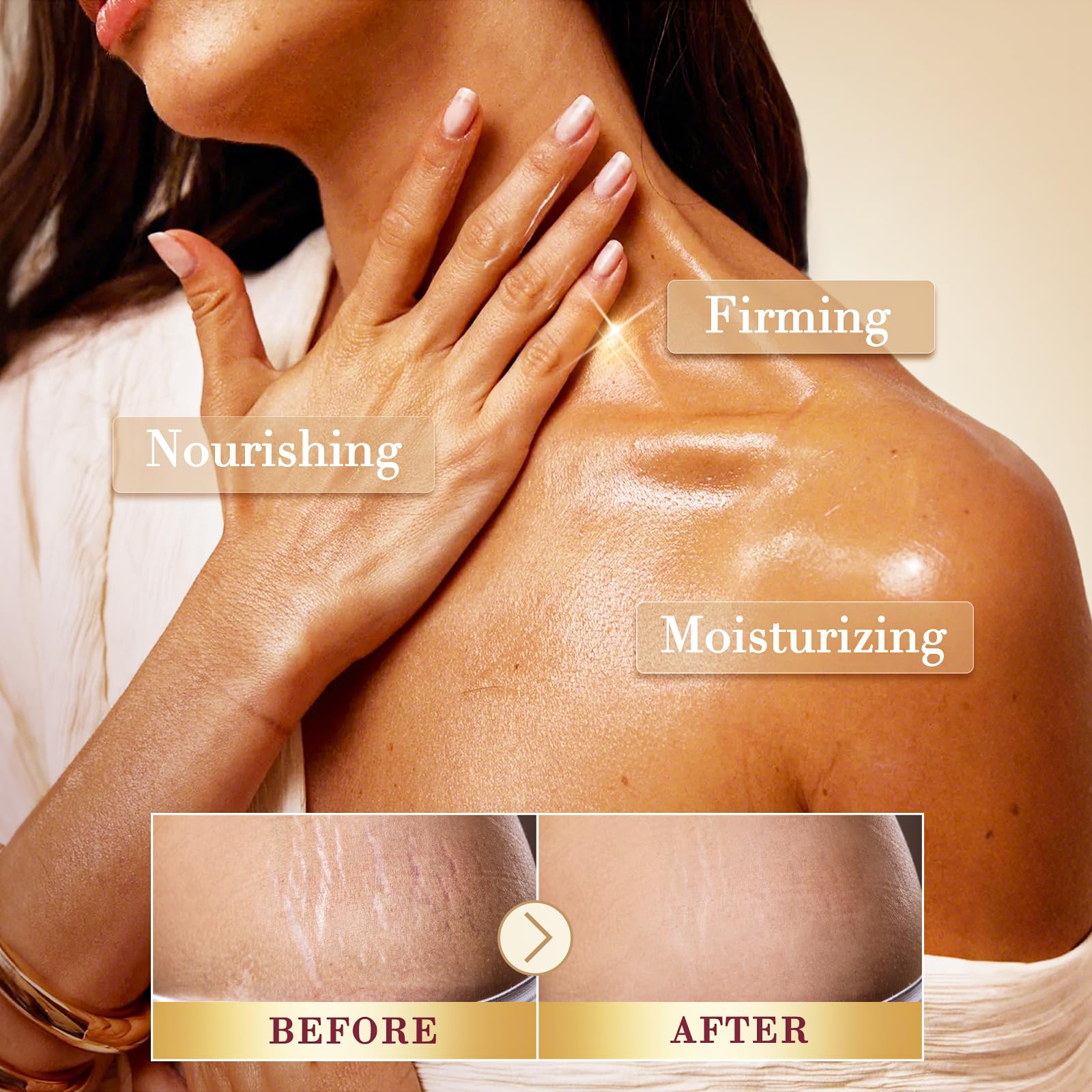 Magic Body Firming Oil, Natural Botanicals Firming Body Massage Oil, Fast Absorbing with Cactus Extract & Camellia, Vitamin E, Moisturizer & Hydrating Body Oil with Abdomen&Legs& Full Body, 4.06 Fl oz - Available at All In One Marketplace Canada