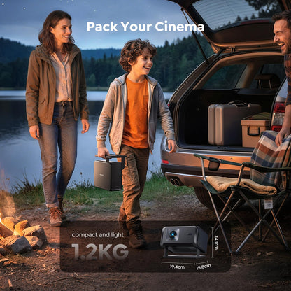 Smart Projector 4K【Google TV 14.0 & Dolby】Short Throw Mini Projectors with Auto Focus & Keystone|Compatible with Netflix|HDR10,Portable Outdoor Projecteur with WiFi & Bluetooth for Movie/Home/Bedroom - Available at All In One Marketplace Canada