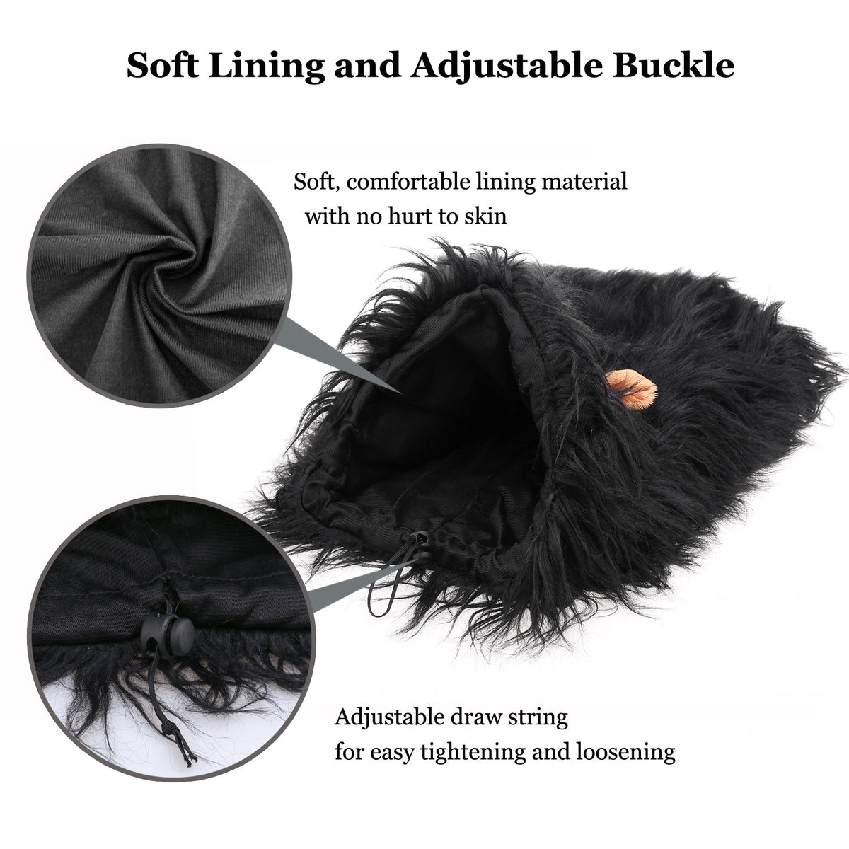 Onmygogo Lion Mane Wig for Dogs with Ears, Funny Pet Costumes for Halloween Christmas (L, Black) 🍁 All In One Marketplace Canada
