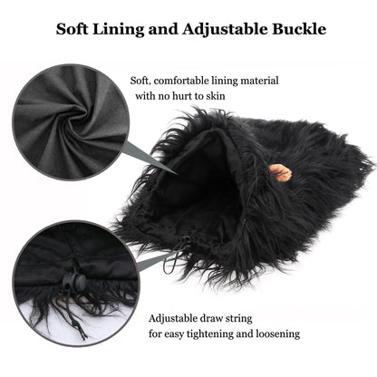 Onmygogo Lion Mane Wig for Dogs with Ears, Funny Pet Costumes for Halloween Christmas (L, Black) 🍁 All In One Marketplace Canada