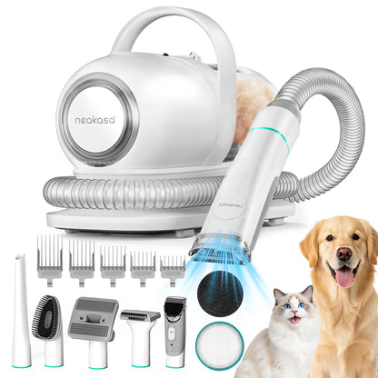 Neakasa P1 Pro Pet Grooming Kit & Vacuum Suction 99% Pet Hair, Professional Grooming Clippers with 5 Proven Grooming Tools for Dogs Cats and Other Animals